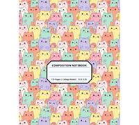 Cool Kawaii Cat Kitten Animal Patterns Composition Notebook for Adults Kids Boys Girls Teens 110 Pages College Ruled 7.5 x 9.25 Lined Paper ... Students Friends Boyfriends Girlfriends