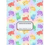 Cool Kawaii Cat Kitten Animal Patterns Composition Notebook for Adults Kids Boys Girls Teens 110 Pages College Ruled 7.5 x 9.25 Lined Paper ... Students Friends Boyfriends Girlfriends