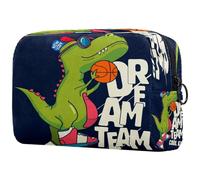 Cool Kid Dream Team Dinosauro Fantasy Giocare Basket Cosmetici Borsa per le Donne, Trousse da Viaggio Borsa Grande Trucco Pratica Borsa Organizzatore Borsa con Cerniera, Multi,