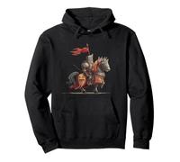 Cool Knight in Amor con Cavallo Medievale Look Felpa con Cappuccio