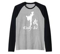 Cool Kung Fu Man Dragon Fighting Graphic Tees & Cool Designs Maglia con Maniche Raglan