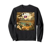 Cool Laos Nature Costume per Elefante e Gli Amanti del Paese Felpa