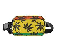 Cool Leaf Stripe colorato impermeabile marsupio per le donne grande marsupio divertente croce corpo borsa vita, fresco foglia striscia colorato, 20,3 x 13,5 x 5,8 cm, divertente carino, fresco foglia