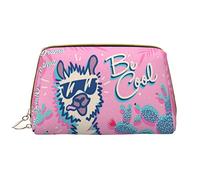 Cool Liama Makeup Bag,Grande sacchetto cosmetico in pelle portatile,Borsa da viaggio organizer impermeabile per articoli da toeletta, Fresco Liama, Taglia unica