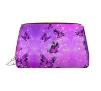 Cool Liama Makeup Bag,Grande sacchetto cosmetico in pelle portatile,Borsa da viaggio organizer impermeabile per articoli da toeletta, Farfalla, Taglia unica