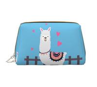 Cool Liama Makeup Bag,Grande sacchetto cosmetico in pelle portatile,Borsa da viaggio organizer impermeabile per articoli da toeletta, Grazioso alpaca., Taglia unica