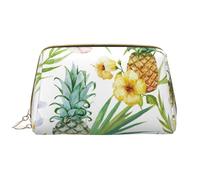 Cool Liama Makeup Bag,Grande sacchetto cosmetico in pelle portatile,Borsa da viaggio organizer impermeabile per articoli da toeletta, Ananas tropicale., Taglia unica