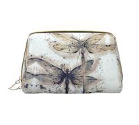 Cool Liama Makeup Bag,Grande sacchetto cosmetico in pelle portatile,Borsa da viaggio organizer impermeabile per articoli da toeletta, Libellula moderna, Taglia unica