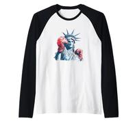 Cool Liberty - Statua da Boxe per Uomo e Donna Maglia con Maniche Raglan