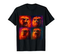 Cool Lion Con Occhiali Da Sole Ritratto Artistico Maglietta