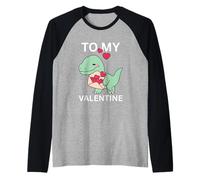 Cool Little Dino con Lover Letter Gift To My Valentine Day Maglia con Maniche Raglan