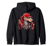 Cool Lizard in Red Jacket e cap Swag Felpa con Cappuccio
