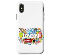 Cool London Doodles Graphic Animes, London Graffiti Colors Custodia per iPhone X/XS