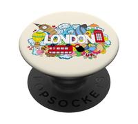Cool London Doodles Graphic Animes, London Graffiti Colors PopSockets PopGrip Adesivo