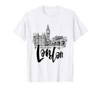 Cool London UK Novelty Graphic Tees, London Sketch Drawing Maglietta