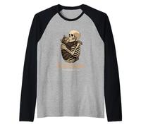 Cool Love Wins Skelton Hugs a Cat Illustration Graphic Maglia con Maniche Raglan
