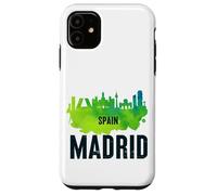 Cool Madrid Spain Splash Water Color Skyline Graphic Design Custodia per iPhone 11