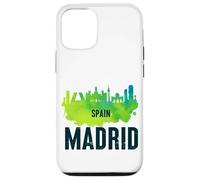 Cool Madrid Spain Splash Water Color Skyline Graphic Design Custodia per iPhone 12/12 Pro