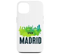 Cool Madrid Spain Splash Water Color Skyline Graphic Design Custodia per iPhone 13