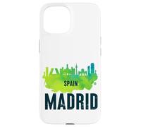 Cool Madrid Spain Splash Water Color Skyline Graphic Design Custodia per iPhone 15