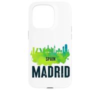 Cool Madrid Spain Splash Water Color Skyline Graphic Design Custodia per iPhone 15 Pro