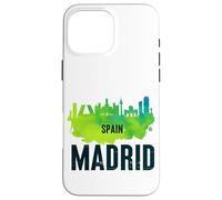 Cool Madrid Spain Splash Water Color Skyline Graphic Design Custodia per iPhone 16 Pro Max