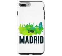 Cool Madrid Spain Splash Water Color Skyline Graphic Design Custodia per iPhone 7 Plus/8 Plus