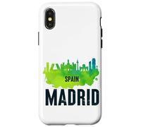 Cool Madrid Spain Splash Water Color Skyline Graphic Design Custodia per iPhone X/XS