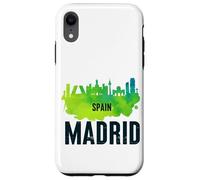 Cool Madrid Spain Splash Water Color Skyline Graphic Design Custodia per iPhone XR