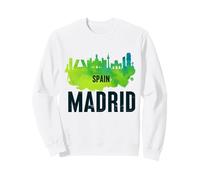 Cool Madrid Spain Splash Water Color Skyline Graphic Design Felpa