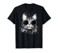 Cool Maine Coon Gatto con Occhiali da Sole Bianco Splash Art Cats Maglietta