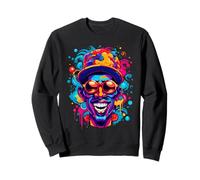 Cool Man Design. Occhiali da Sole Colorati E Cappello, Sfondo Felpa