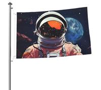 Cool Man in Outer Space Galaxy Flag 0,6 x 0,9 m Stampa su entrambi i lati Bandiera da giardino Bandiere di benvenuto per esterni Bandiera della casa Bandiera all'aperto Banner segni per interni