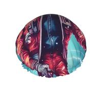 Cool Man in Outer Space Galaxy Print Cuffia da doccia da donna, riutilizzabile, impermeabile, ad asciugatura rapida