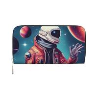 Cool Man in Outer Space Galaxy Print Piccolo Portafoglio in Pelle per le Donne, Porta Carte di Credito Donna Tasca Borsa