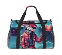 Cool Man in Outer Space Galaxy Print Weekender Pernottamento Carry On Bag Duffel Bag per Viaggio Donne Uomini Palestra Bagagli Borsa Carry on, Nero , Taglia unica