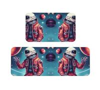 Cool Man In Outer Space Galaxy tappetino cucina 2 pezzi tappeto cucina tappeto confortevole schiuma tappeto per cucina, pavimento casa ufficio antiscivolo