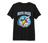 Cool Master Builder Dabbing On Moon Blocks Bricks Builder Maglietta Premium