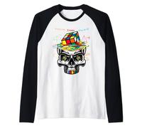 Cool Math Rubik Rubix Rubics Giocatore Cubo Amanti Della Matematica Uomini Ragazzo Maglia con Maniche Raglan