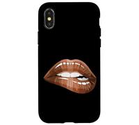Cool Melanin Girl Lips Graphic Tees, Black Girls Magic Style Custodia per iPhone X/XS