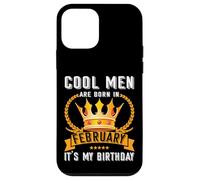 Cool Men Are Born In Febbraio Divertente Febbraio Compleanno Uomo Ragazzo Papà Custodia per iPhone 12 mini