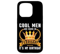 Cool Men Are Born In Febbraio Divertente Febbraio Compleanno Uomo Ragazzo Papà Custodia per iPhone 15 Pro
