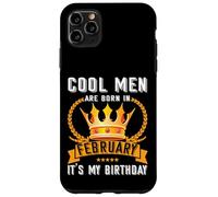 Cool Men Are Born In Febbraio Divertente Febbraio Compleanno Uomo Ragazzo Papà Custodia per iPhone 11 Pro Max