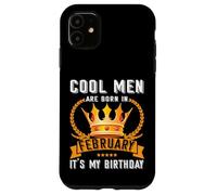 Cool Men Are Born In Febbraio Divertente Febbraio Compleanno Uomo Ragazzo Papà Custodia per iPhone 11
