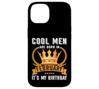 Cool Men Are Born In Febbraio Divertente Febbraio Compleanno Uomo Ragazzo Papà Custodia per iPhone 14