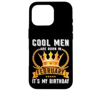 Cool Men Are Born In Febbraio Divertente Febbraio Compleanno Uomo Ragazzo Papà Custodia per iPhone 16 Pro