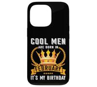 Cool Men Are Born In Febbraio Divertente Febbraio Compleanno Uomo Ragazzo Papà Custodia per iPhone 13 Pro