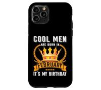 Cool Men Are Born In Febbraio Divertente Febbraio Compleanno Uomo Ragazzo Papà Custodia per iPhone 11 Pro
