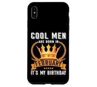 Cool Men Are Born In Febbraio Divertente Febbraio Compleanno Uomo Ragazzo Papà Custodia per iPhone XS Max