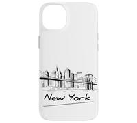 Cool Men's Women's Kids New York City Skyline Sketch Drawing Custodia per iPhone 14 Plus